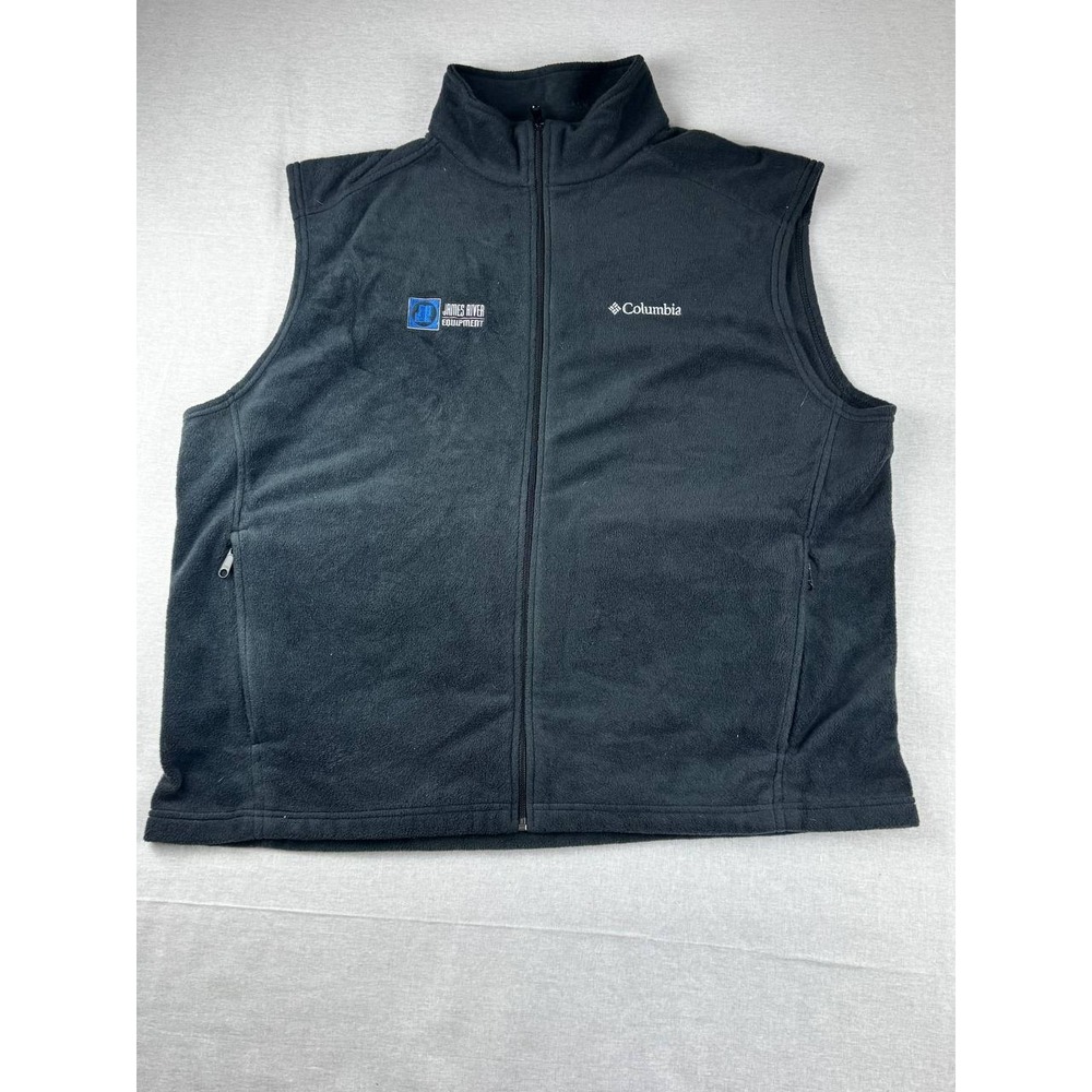 Columbia Mens XXL Black Fleece Vest James River Equipment‎ John Deere Full Zip